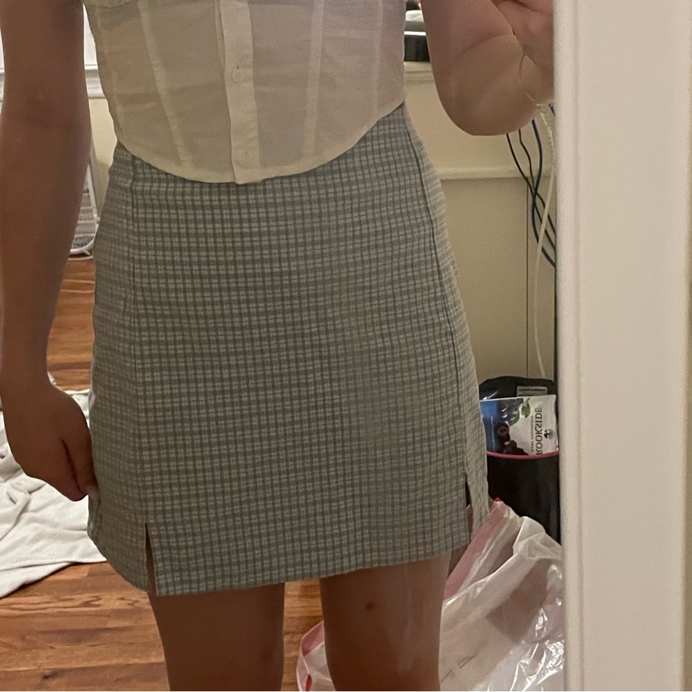 Blue plaid brandy Melville skirt
